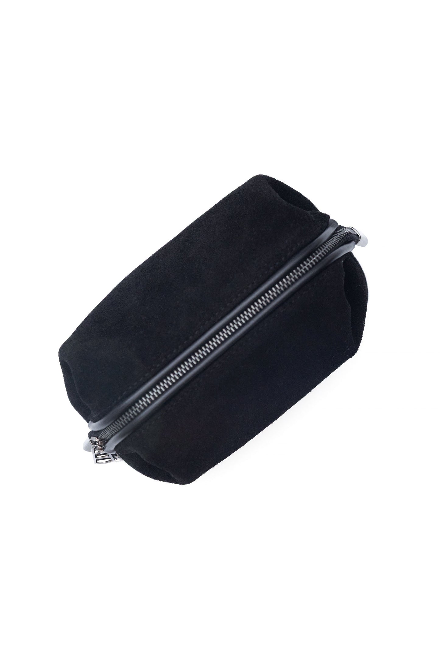 Black Suede Dopp Kit - Italian Suede Travel Toiletry Bag