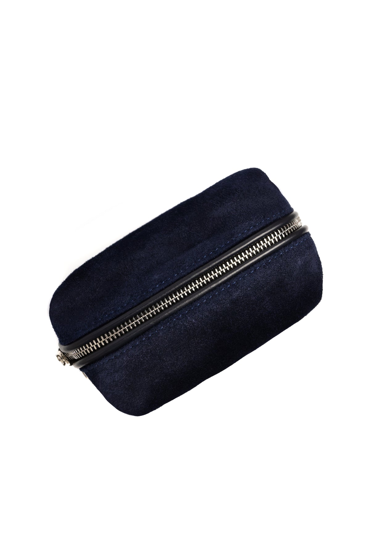 Deep Navy Suede Dopp Kit - Italian Suede Travel Toiletry Bag