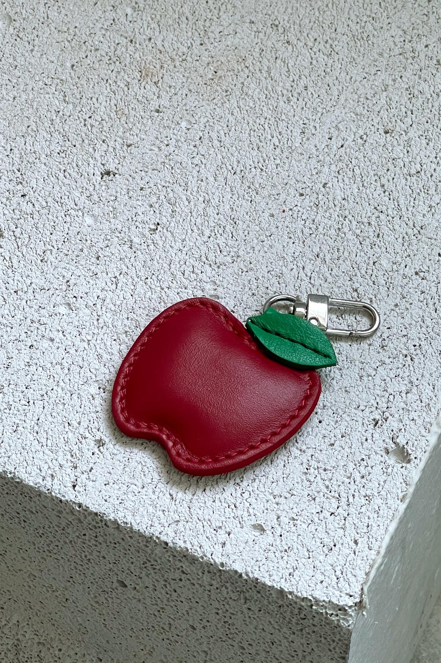 Red Apple Leather Charm - Set of Two