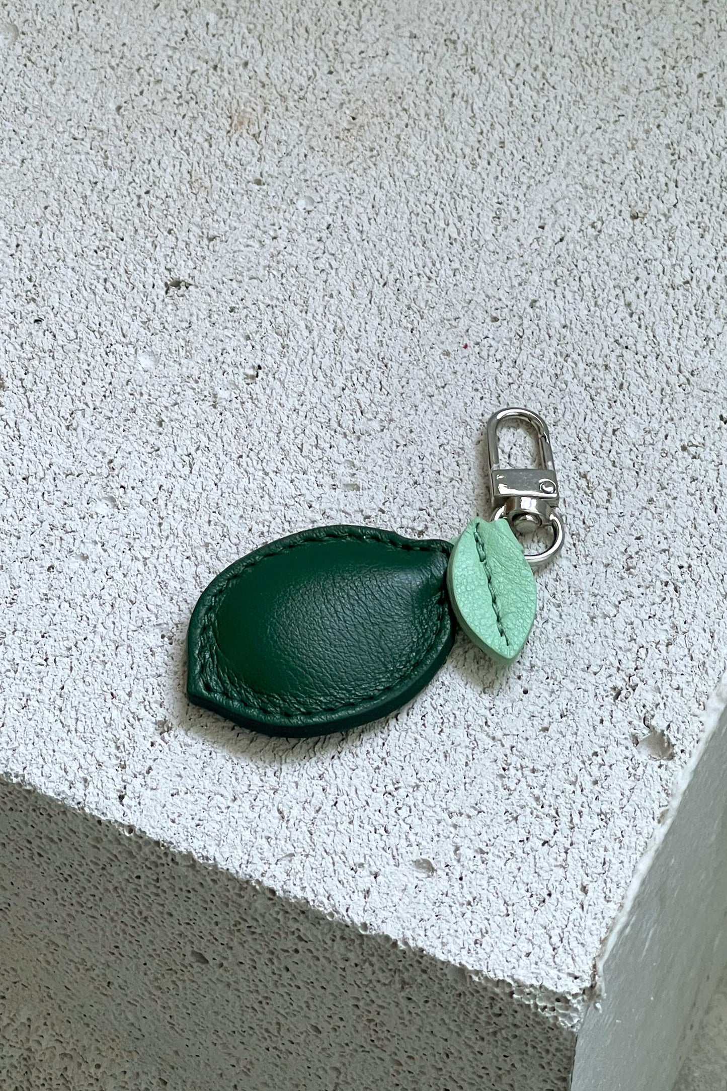 Lime Leather Charm - Set of Two