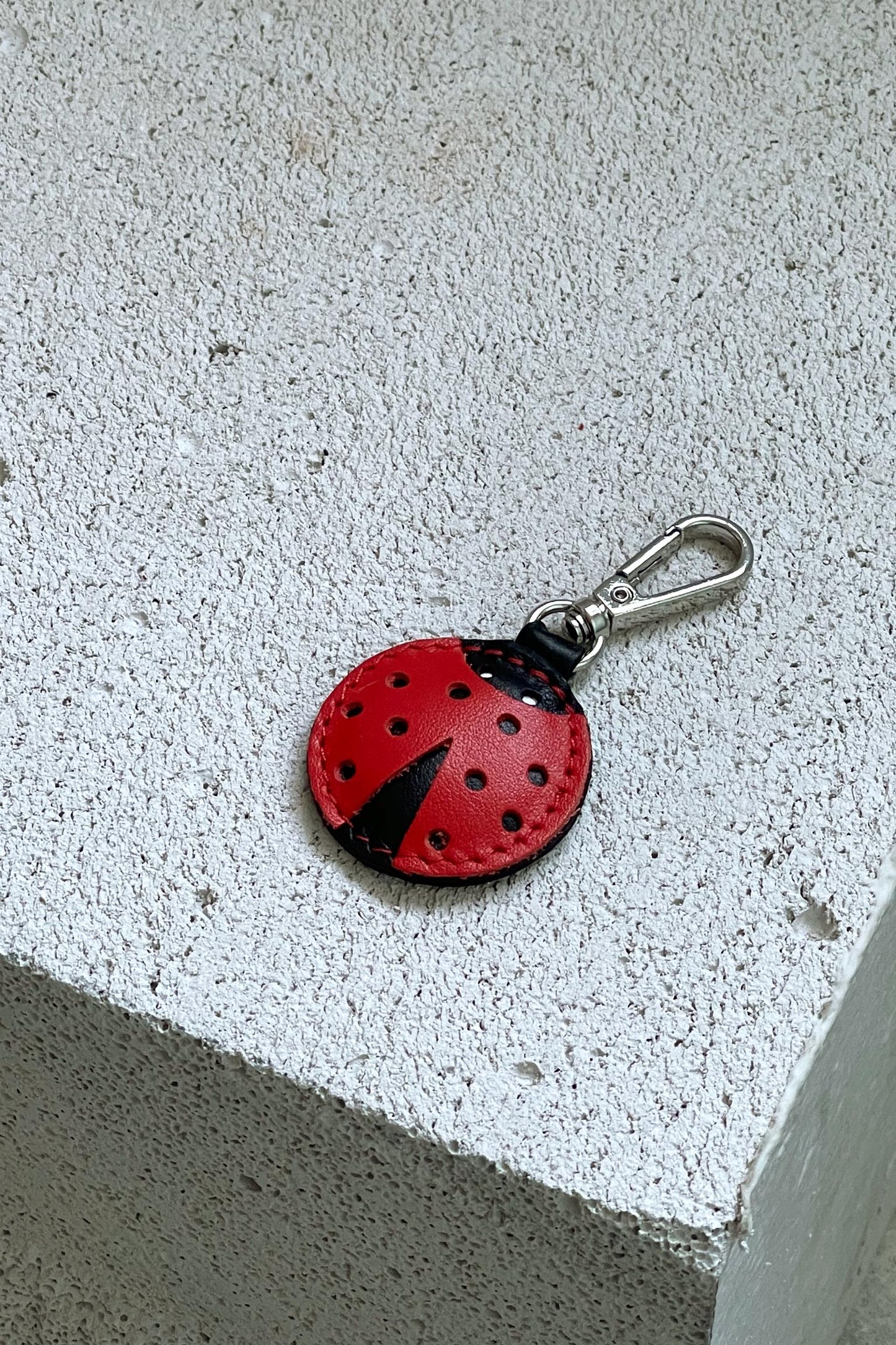 Red Ladybug Leather Charm - Set of Two