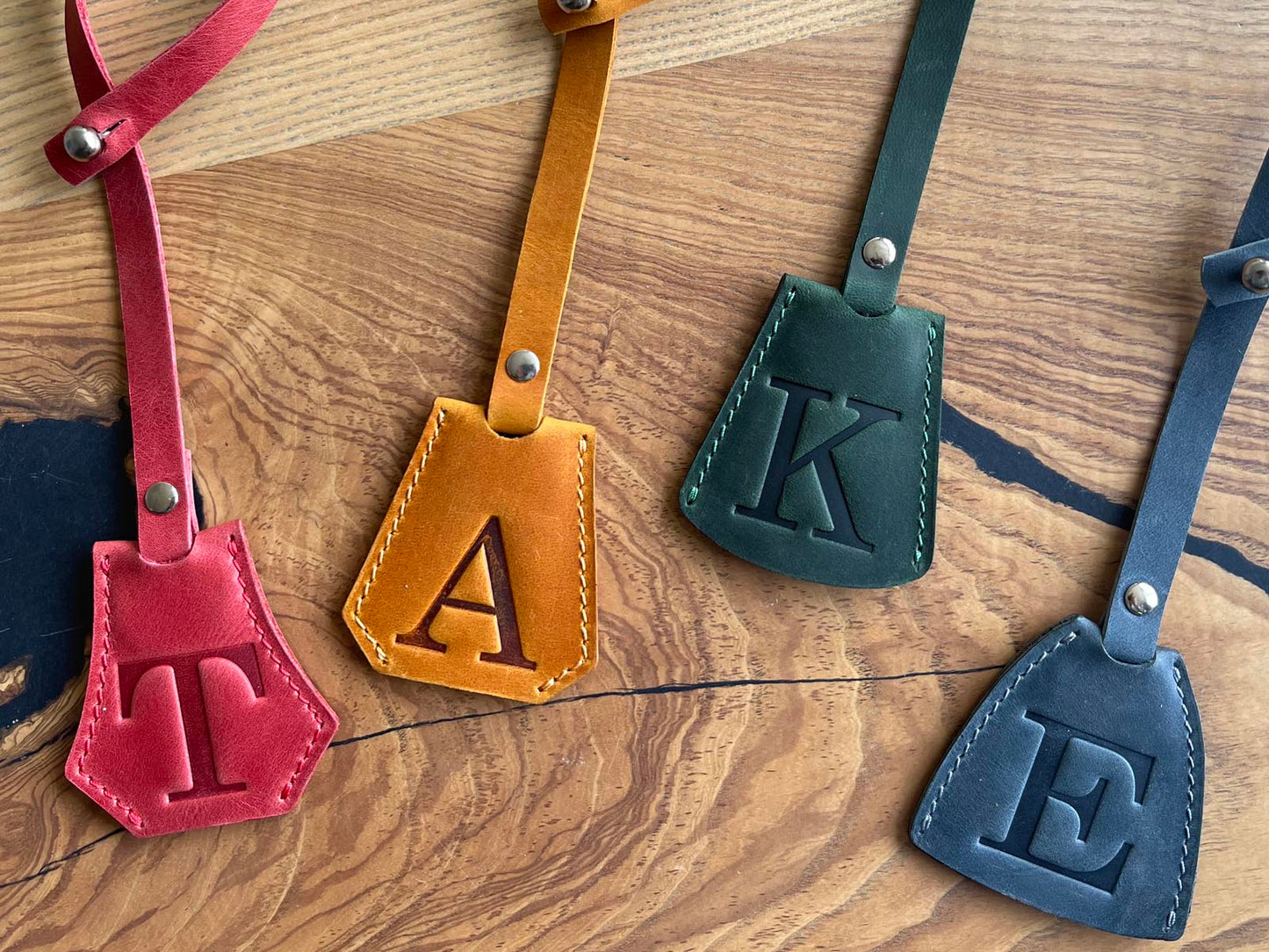 Personalized Leather KeyBell Clochette Bag Charm - Style 07