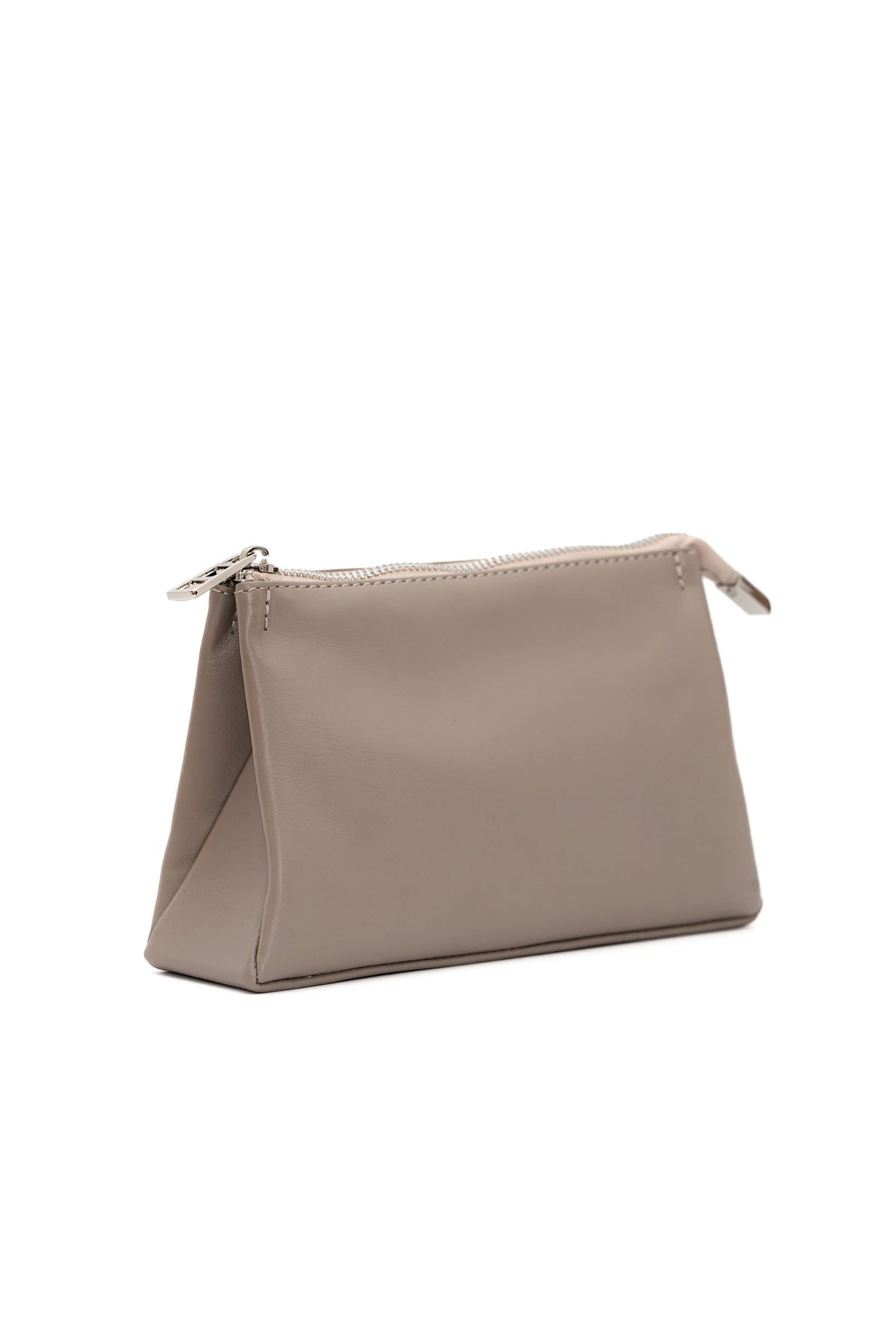 Mushroom Smooth Leather Toiletry Bag - Classic Rectangular Travel Pouch