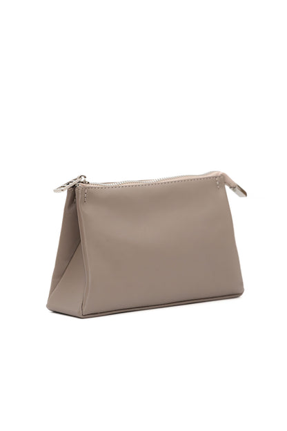 Mushroom Smooth Leather Toiletry Bag - Classic Rectangular Travel Pouch