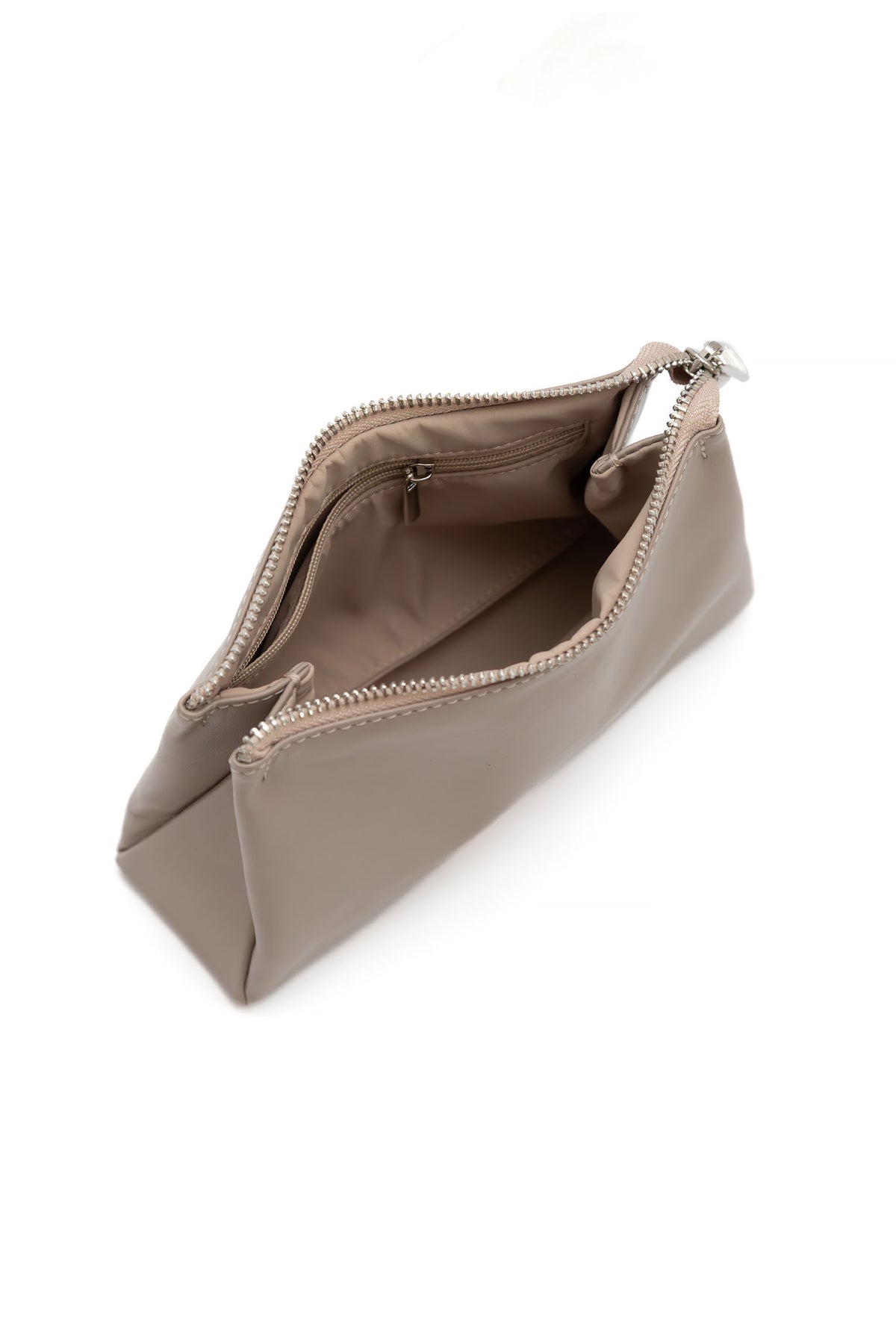 Mushroom Smooth Leather Toiletry Bag - Classic Rectangular Travel Pouch