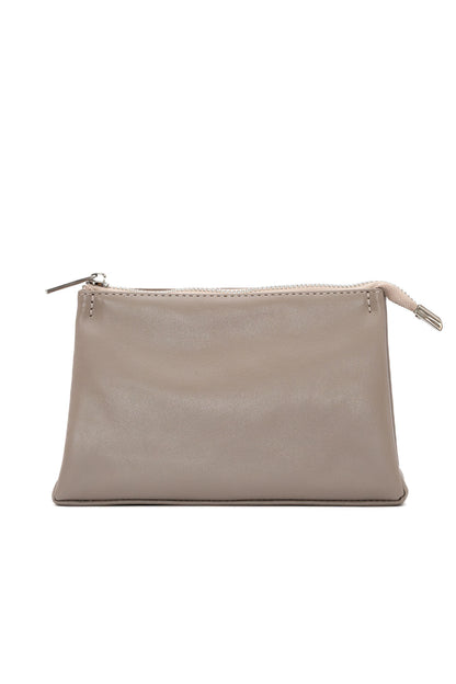 Mushroom Smooth Leather Toiletry Bag - Classic Rectangular Travel Pouch
