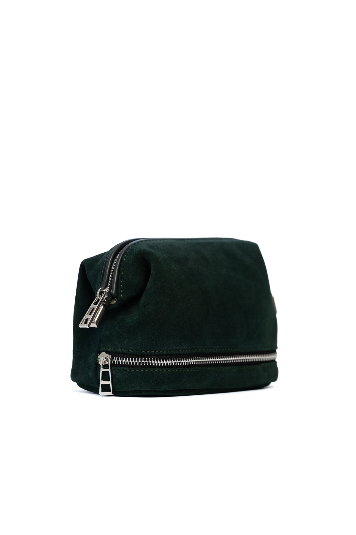 Midnight Green Suede Dopp Kit - Italian Suede Travel Toiletry Bag