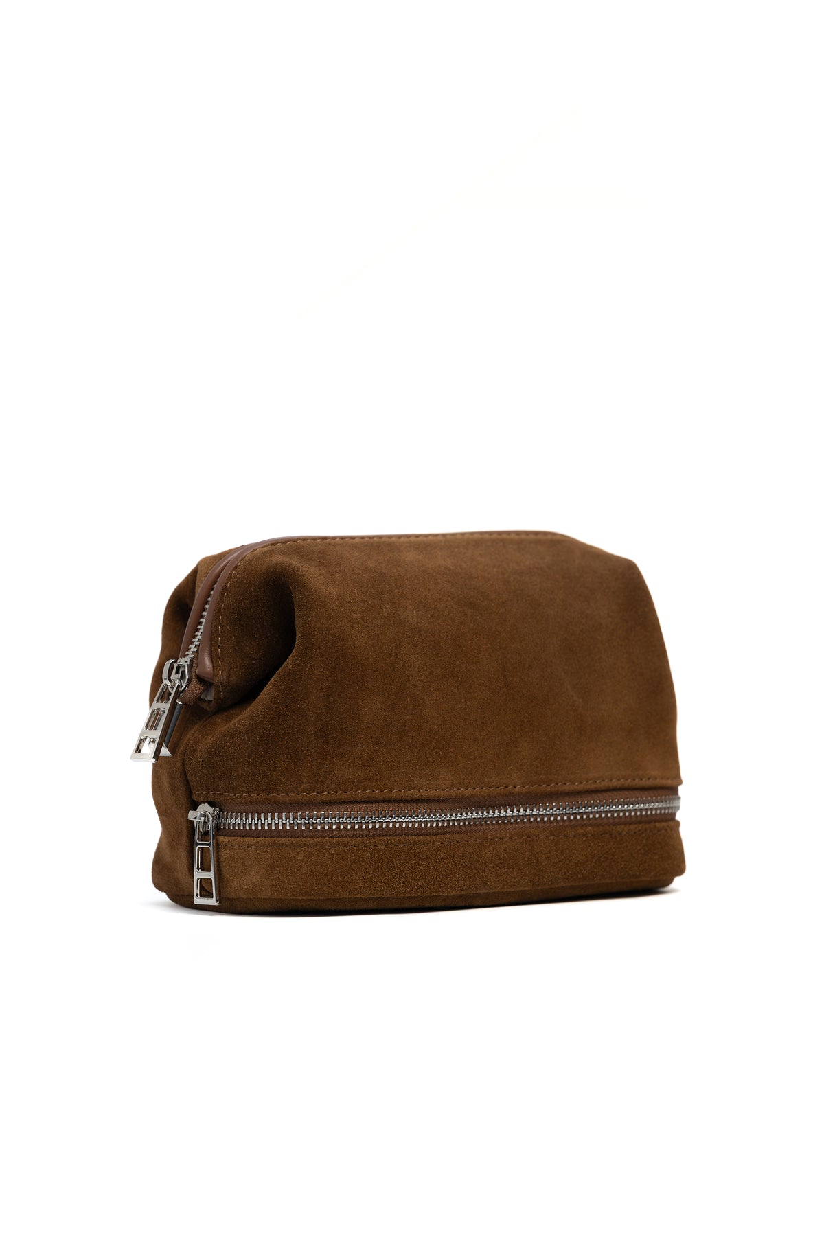 Warm Tan Suede Dopp Kit - Italian Suede Travel Toiletry Bag