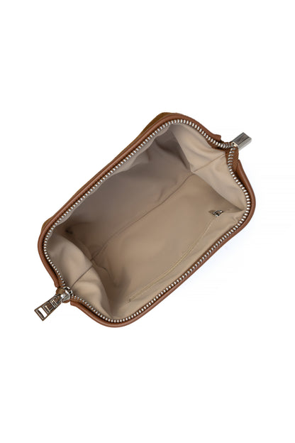 Warm Tan Suede Dopp Kit - Italian Suede Travel Toiletry Bag