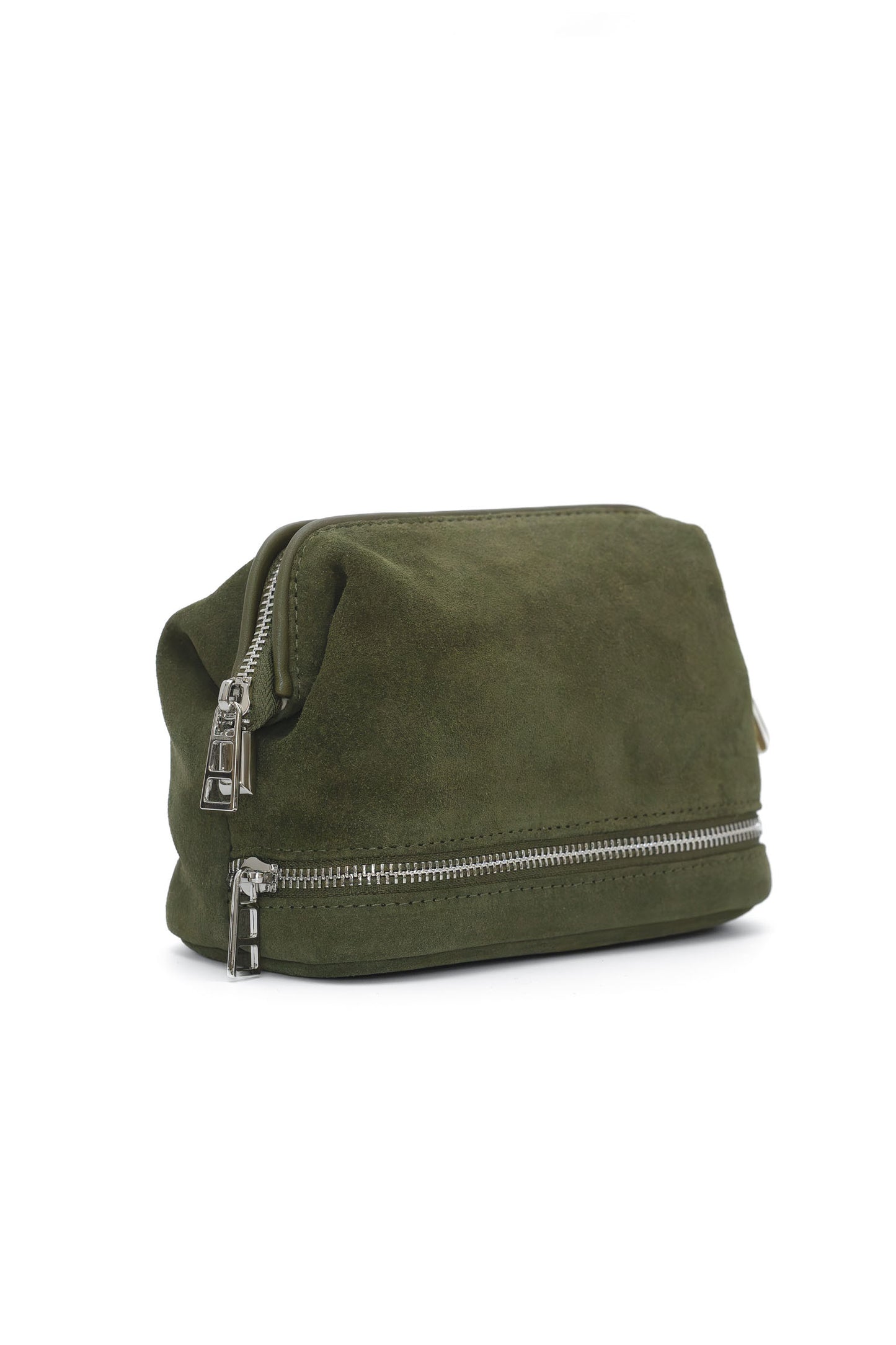 Forest Green Suede Dopp Kit - Italian Suede Toiletry Bag