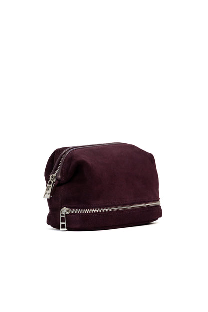 Merlot Suede Dopp Kit - Italian Suede Travel Toiletry Bag