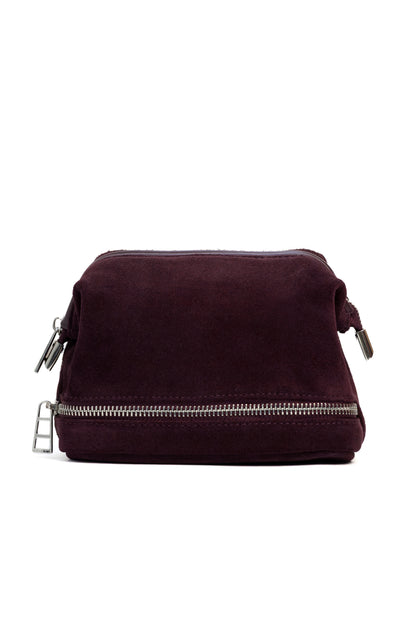 Merlot Suede Dopp Kit - Italian Suede Travel Toiletry Bag