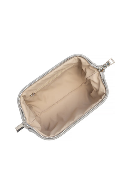 Slate Gray Suede Dopp Kit - Italian Suede Travel Toiletry Bag