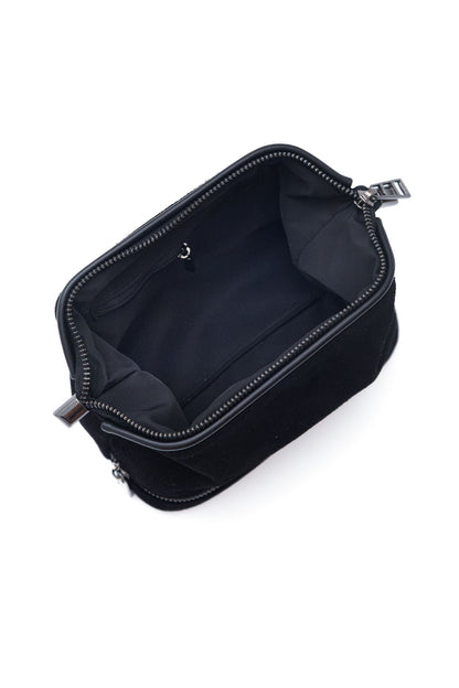 Black Suede Dopp Kit - Italian Suede Travel Toiletry Bag