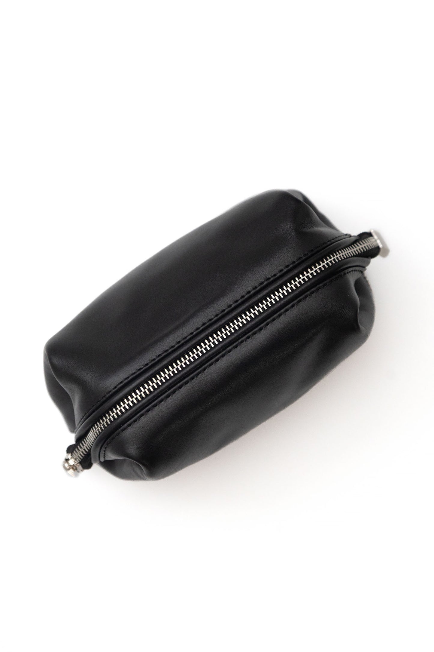 Black Smooth Leather Dopp Kit - Italian Leather Toiletry Bag