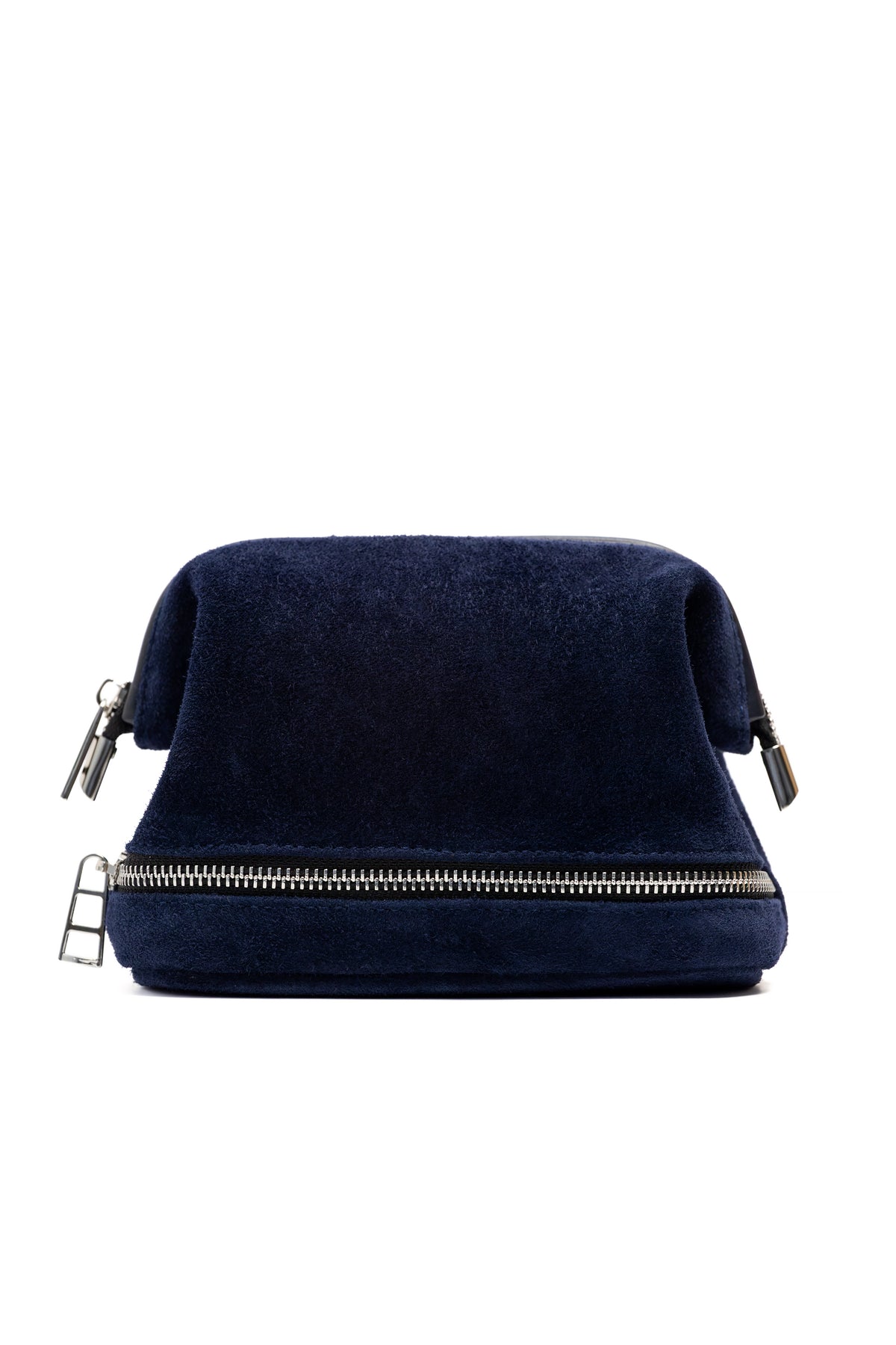 Deep Navy Suede Dopp Kit - Italian Suede Travel Toiletry Bag