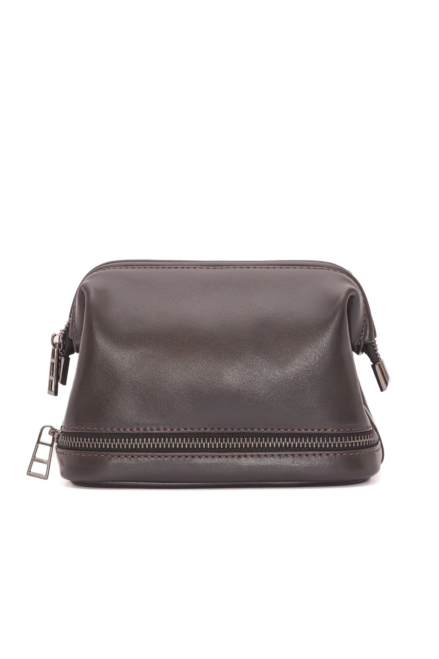 Mahogany Brown Leather Dopp Kit - Italian Leather Toiletry Bag
