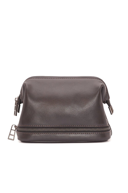 Mahogany Brown Leather Dopp Kit - Italian Leather Toiletry Bag