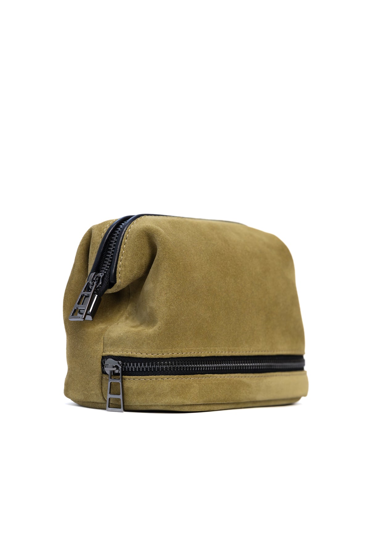 Moss Green Suede Dopp Kit - Italian Suede Travel Toiletry Bag