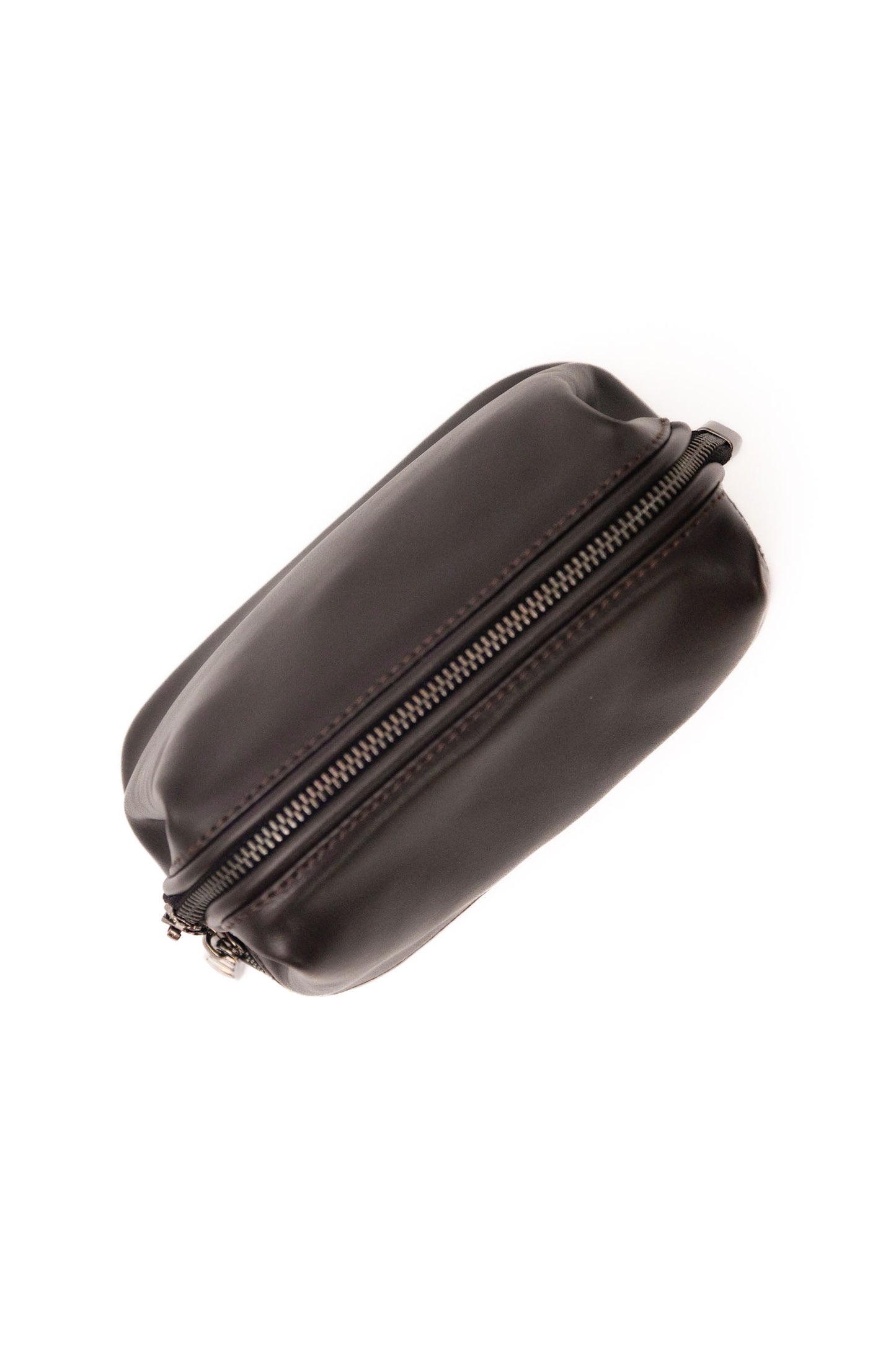 Mahogany Brown Leather Dopp Kit - Italian Leather Toiletry Bag