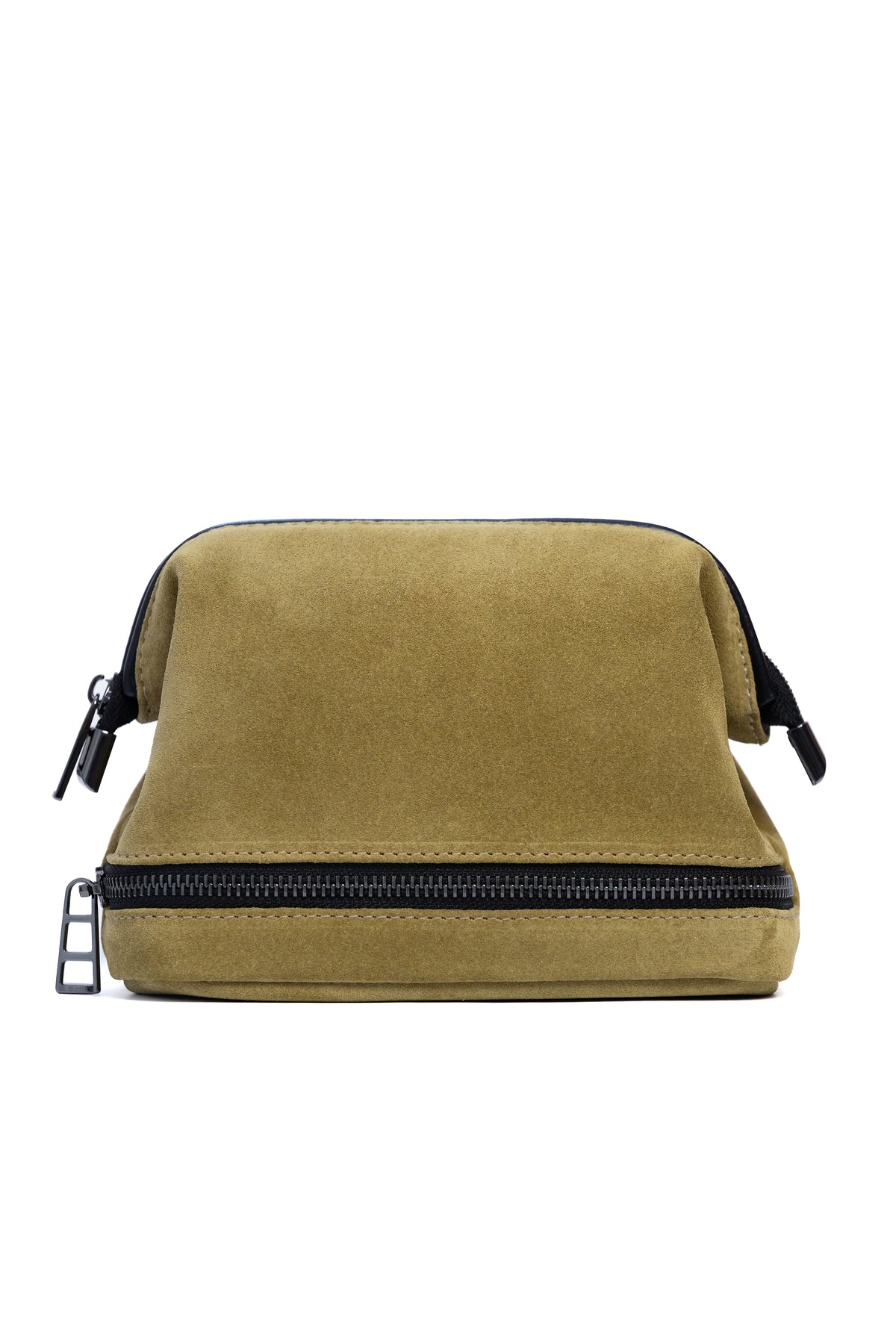 Moss Green Suede Dopp Kit - Italian Suede Travel Toiletry Bag