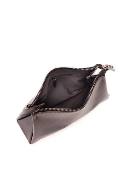 Mahogany Brown Smooth Leather Toiletry Bag - Classic Rectangular Travel Pouch