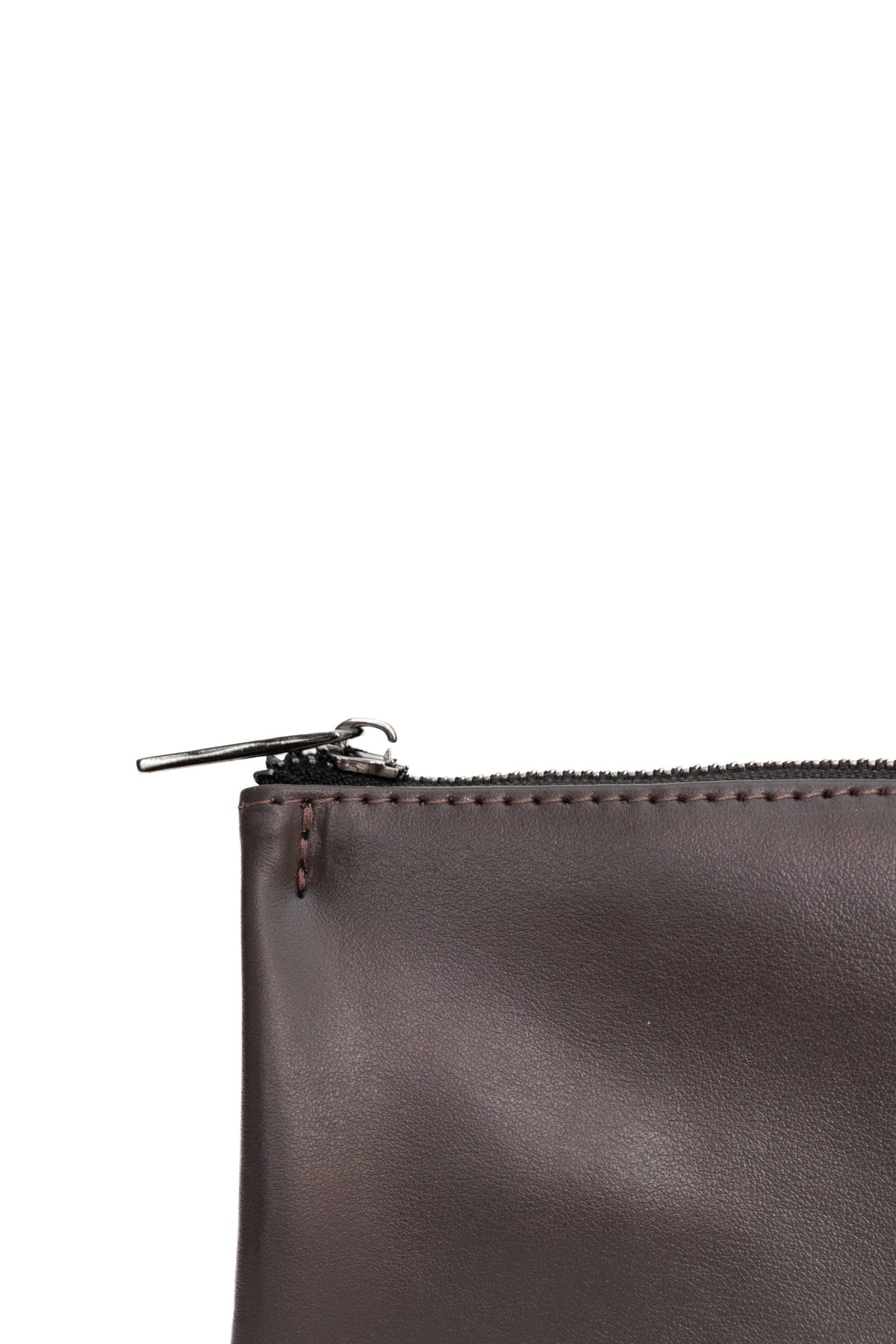 Mahogany Brown Smooth Leather Toiletry Bag - Classic Rectangular Travel Pouch