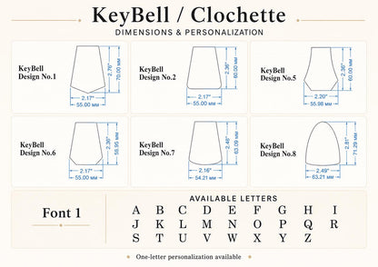 Smooth Leather Initial Bag Charm - Black Clochette Design No.06