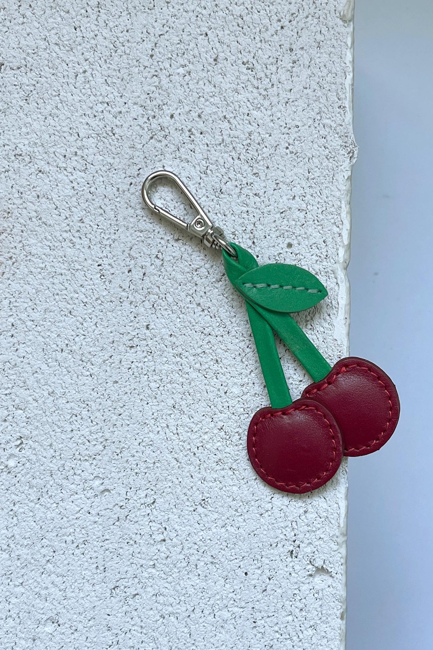 Cherry Leather Charm - Set of Two