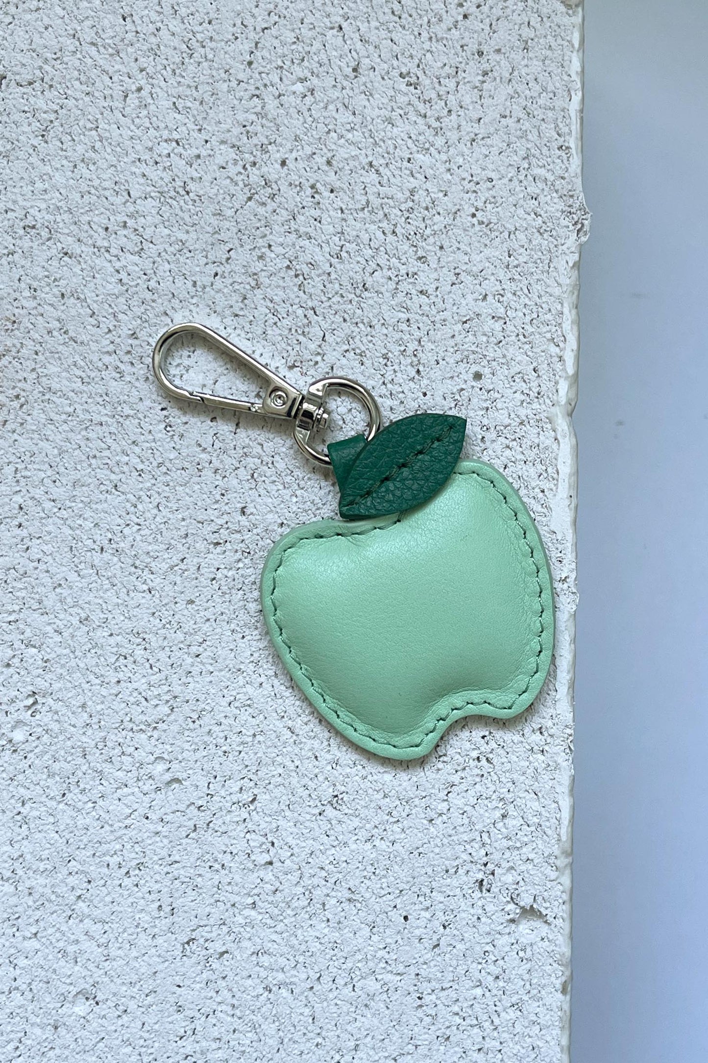 Green Apple Leather Charm - Set of Two