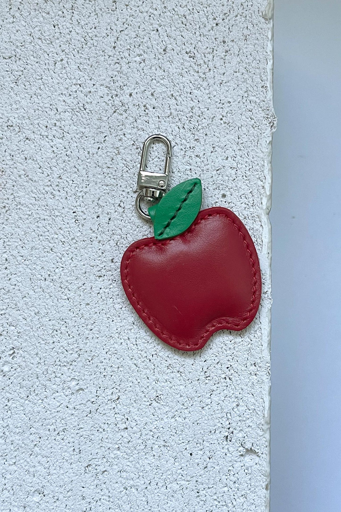 Red Apple Leather Charm - Set of Two