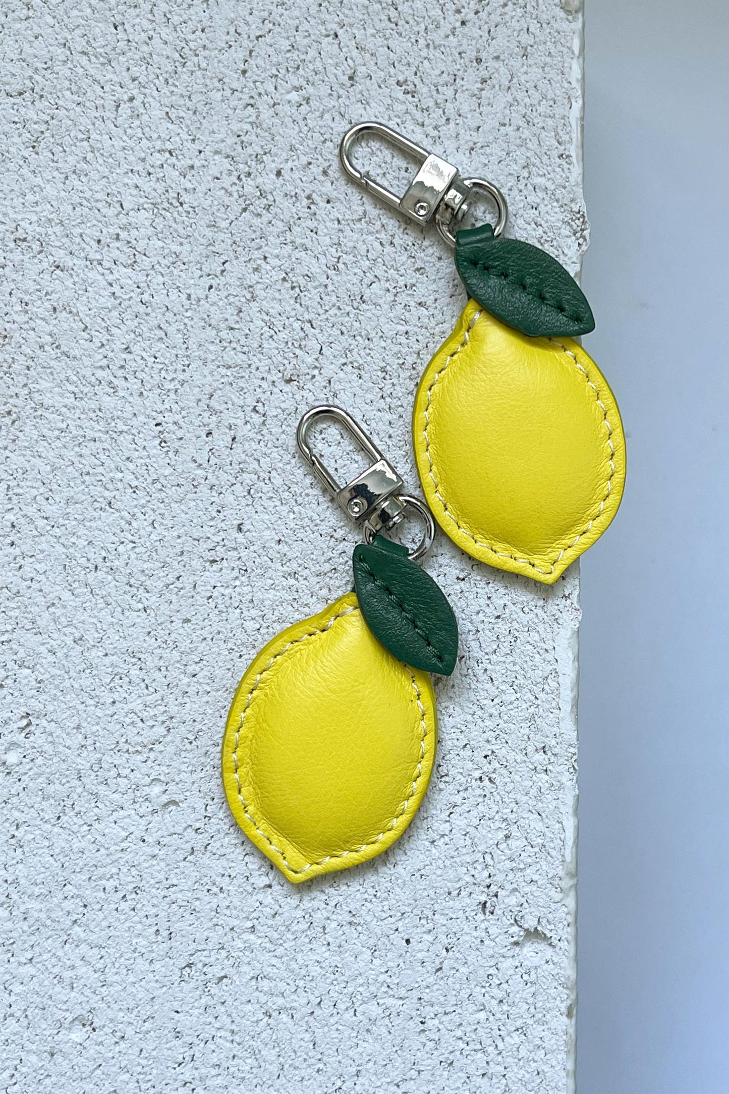 Lemon Leather Charm - Set of Two