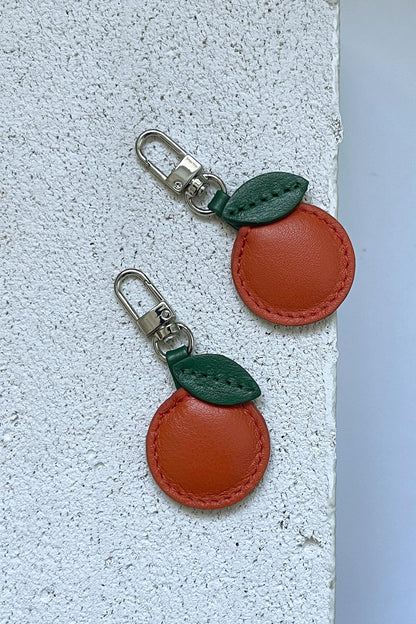 Mandarin Leather Charm - Set of Two
