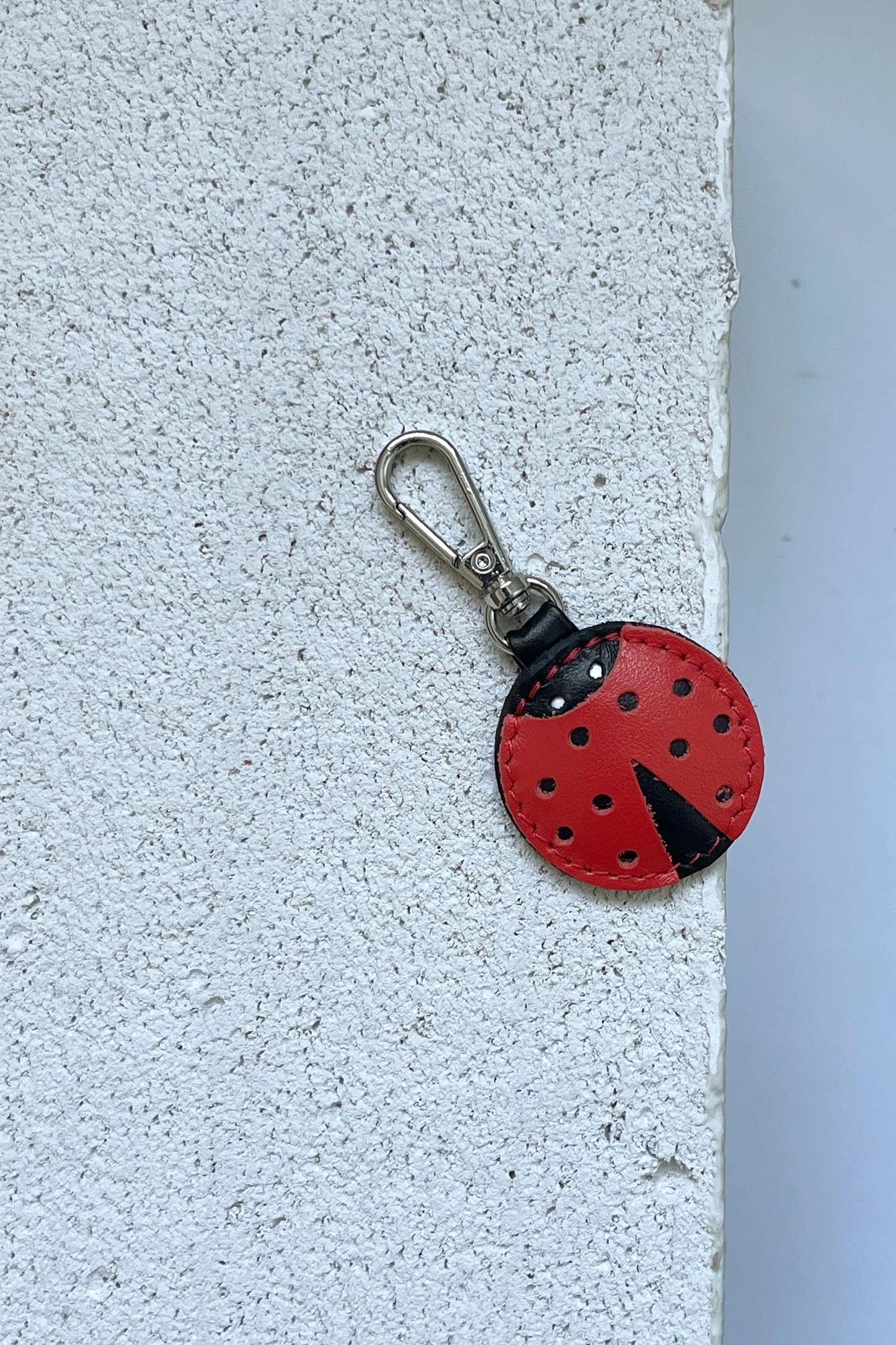 Red Ladybug Leather Charm - Set of Two