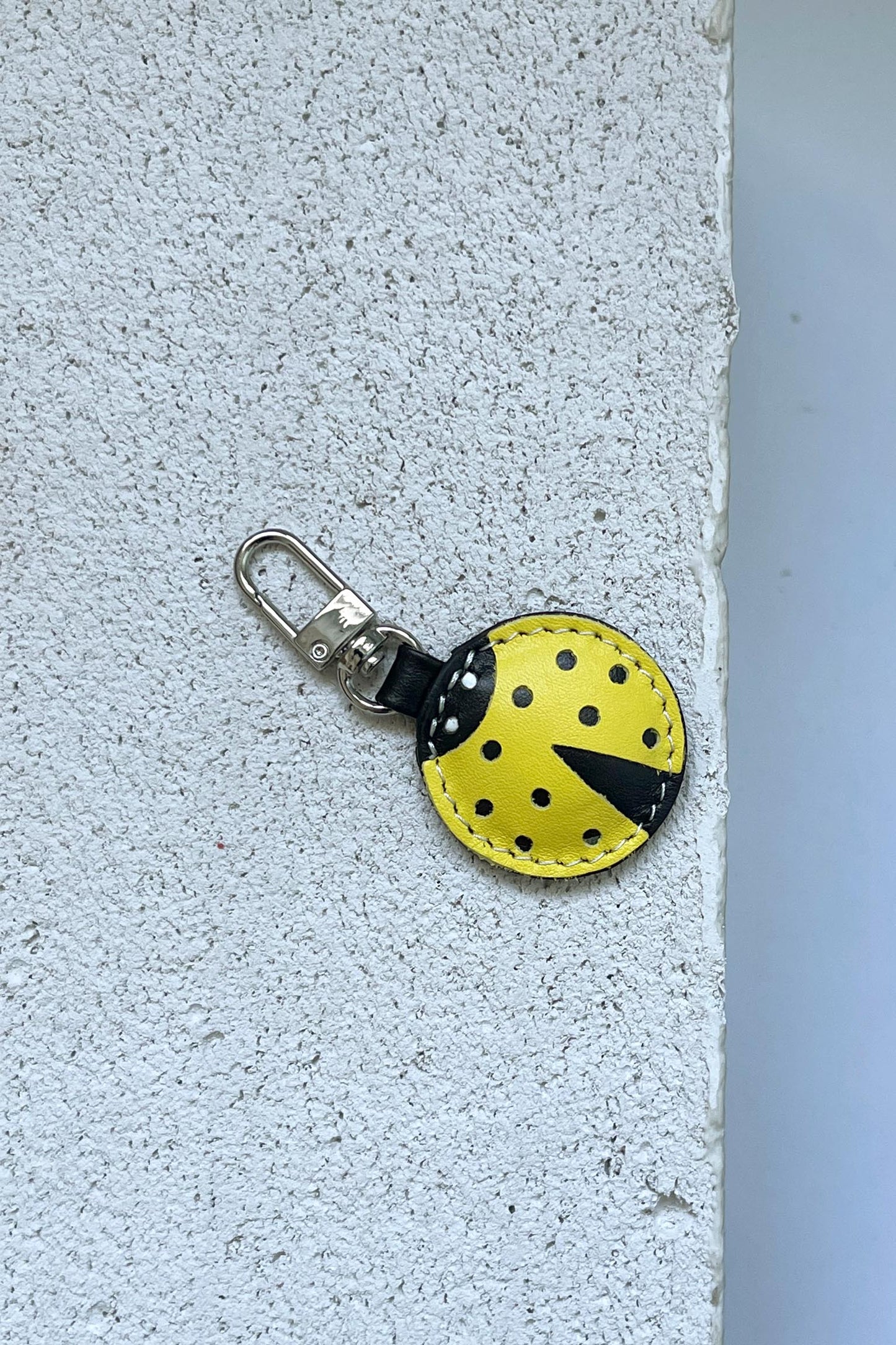 Yellow Ladybug Leather Charm - Set of Two