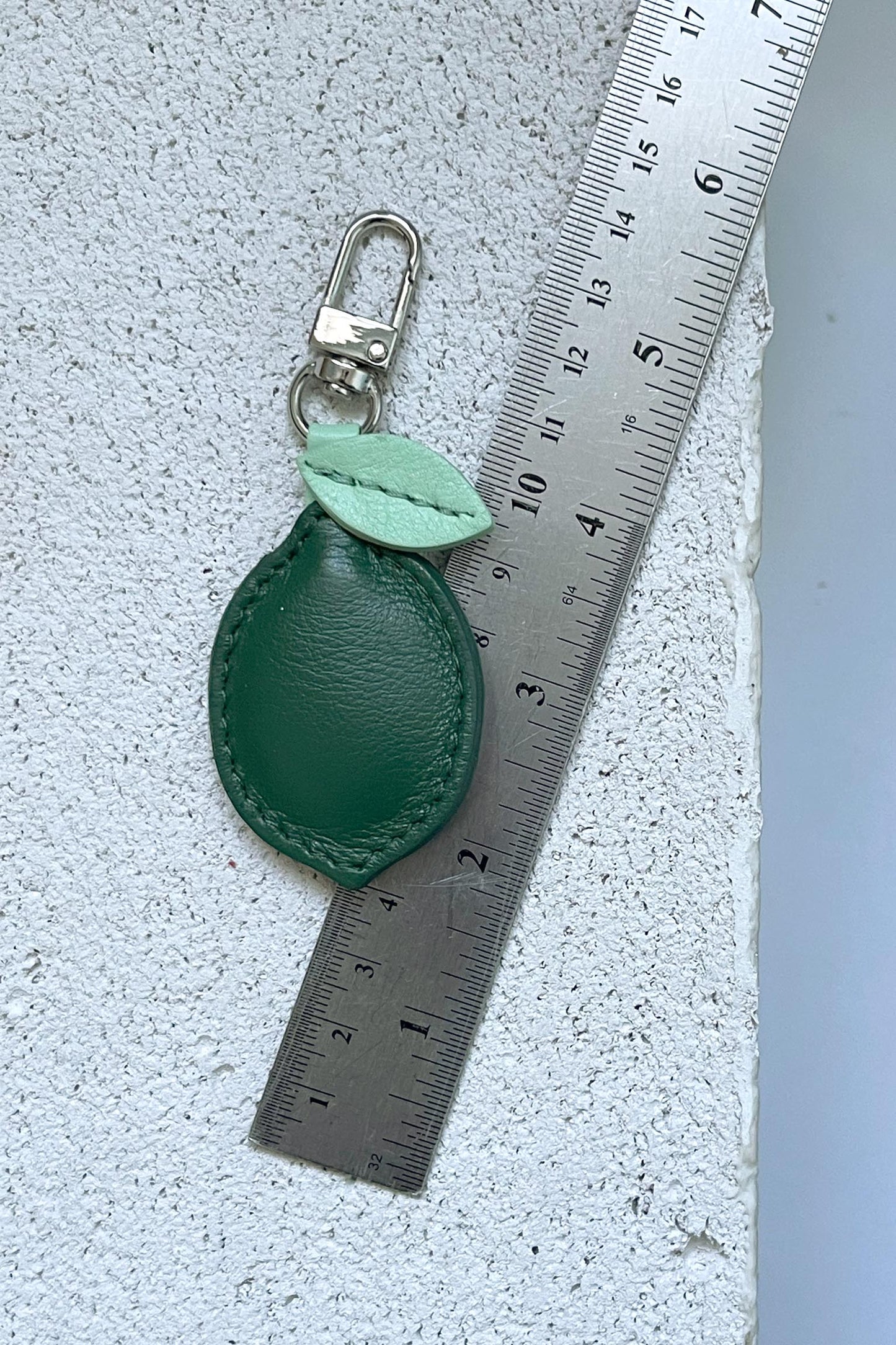 Lime Leather Charm - Set of Two