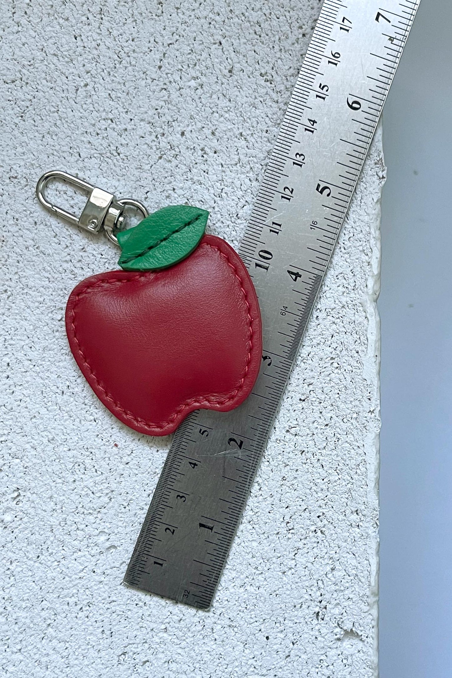 Red Apple Leather Charm - Set of Two