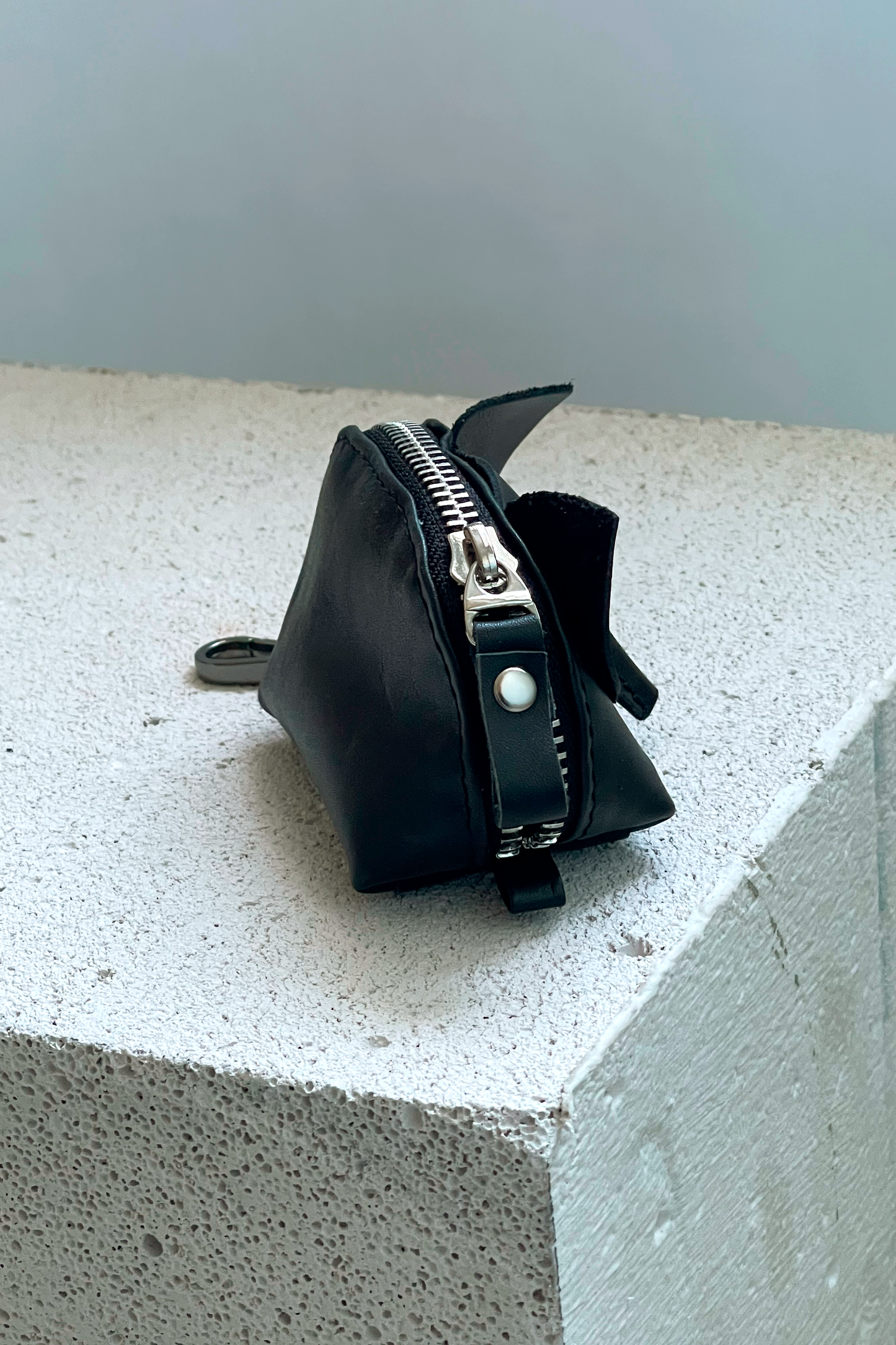 Black Elephant Mini Leather Pouch
