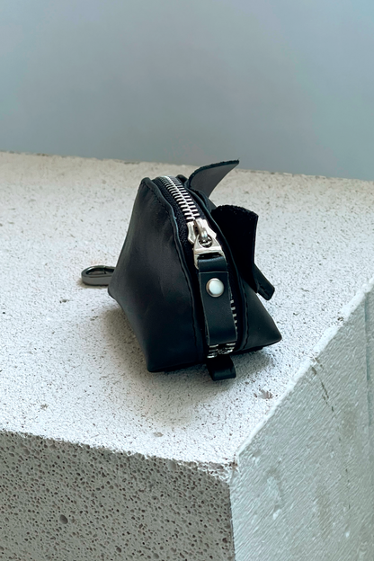 Black Elephant Mini Leather Pouch