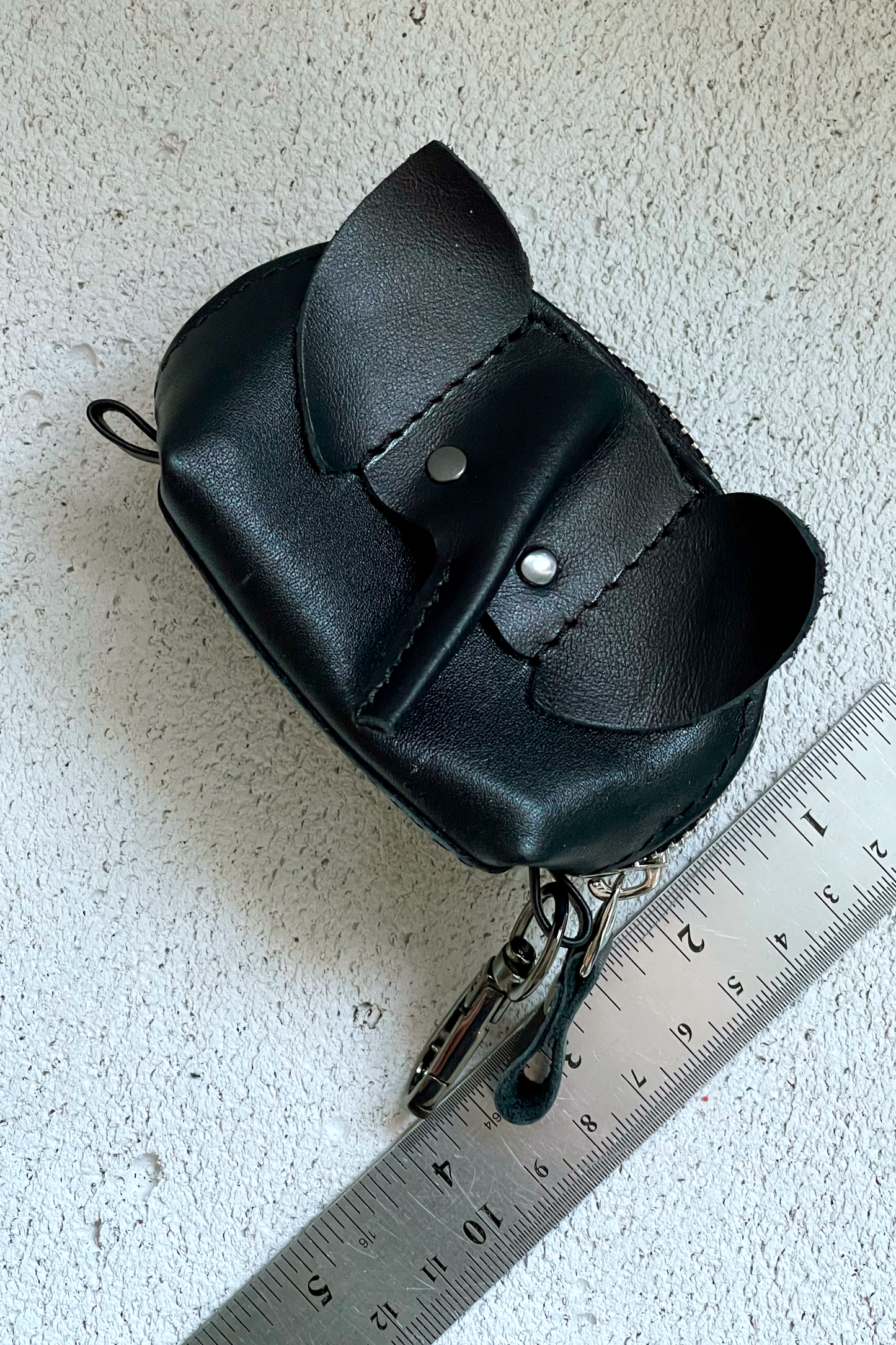 Black Elephant Mini Leather Pouch