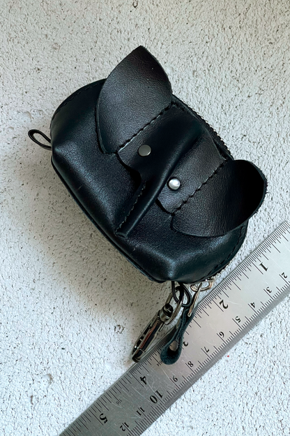 Black Elephant Mini Leather Pouch