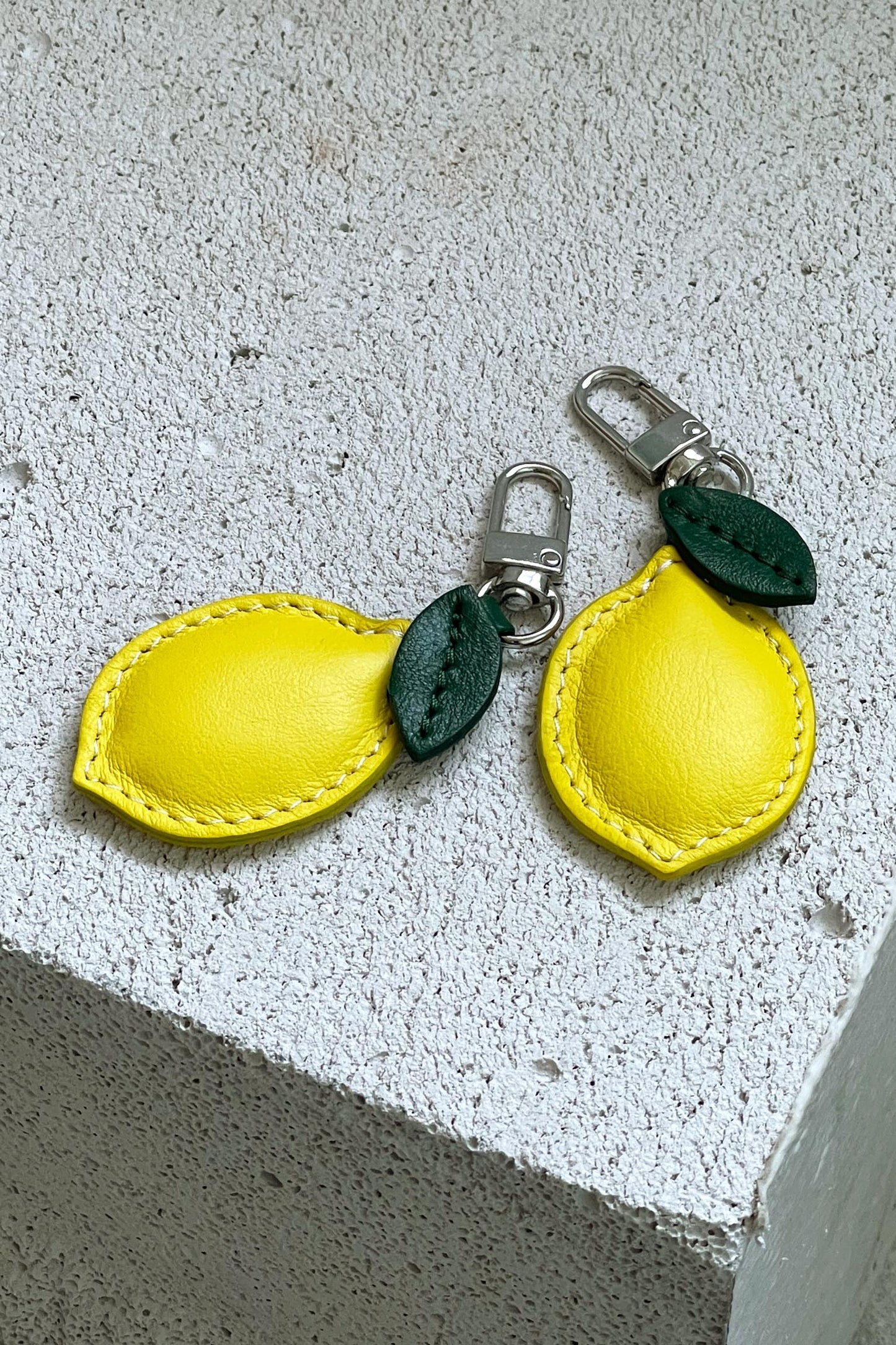 Lemon Leather Charm - Set of Two