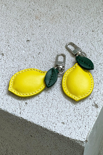 Lemon Leather Charm - Set of Two