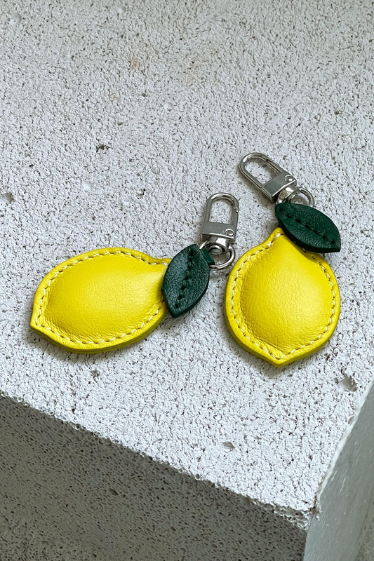 Lemon Leather Charm - Set of Two
