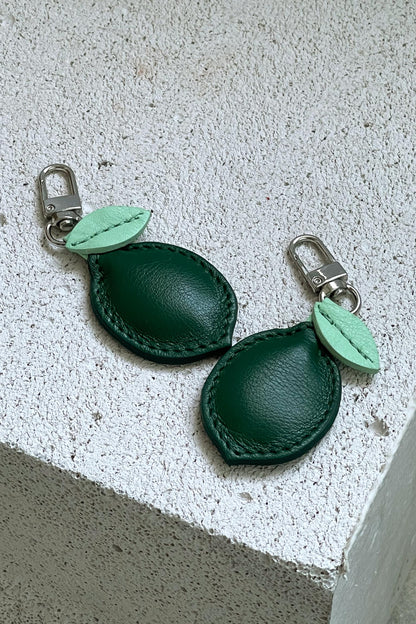 Lime Leather Charm - Set of Two
