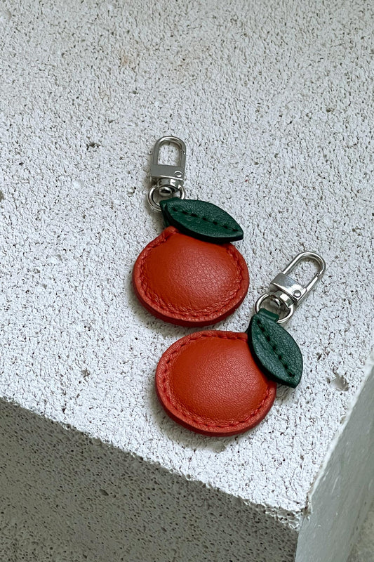Mandarin Leather Charm - Set of Two