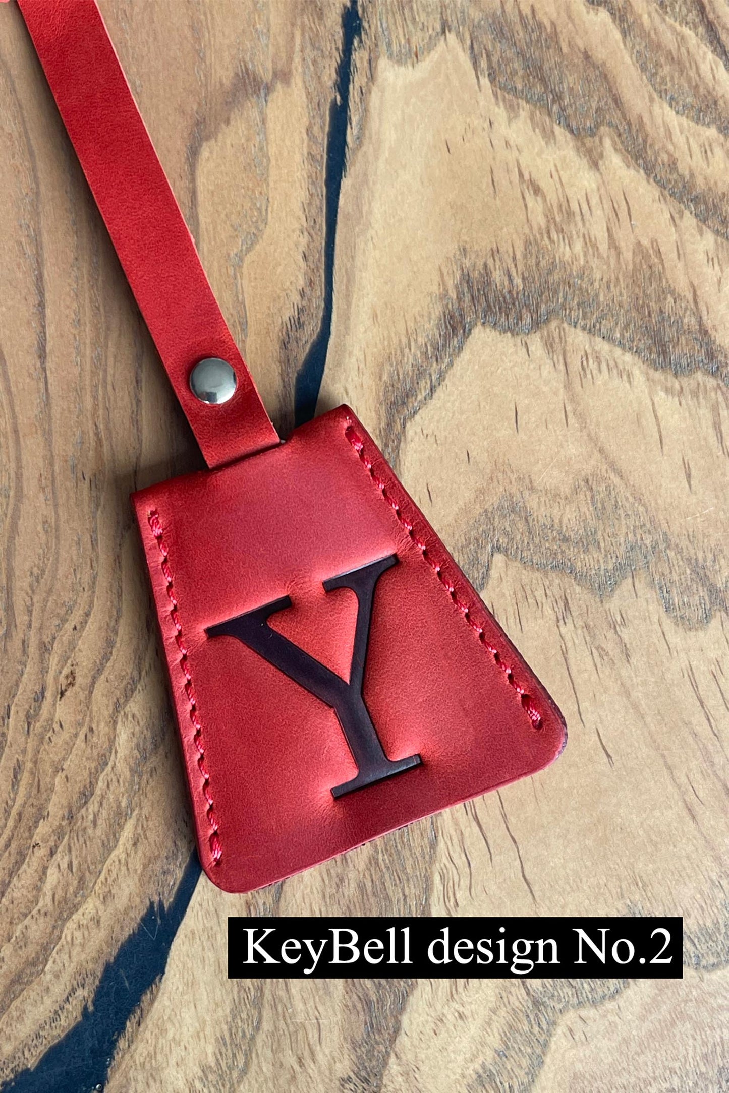 Personalized Leather KeyBell Clochette Bag Charm - Style 02