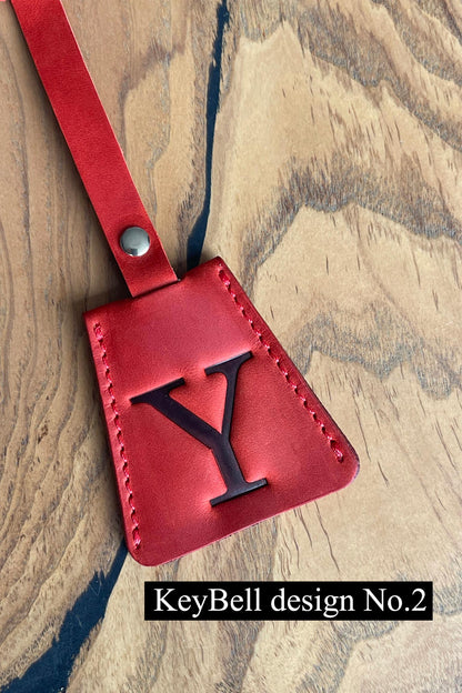 Personalized Leather KeyBell Clochette Bag Charm - Style 02