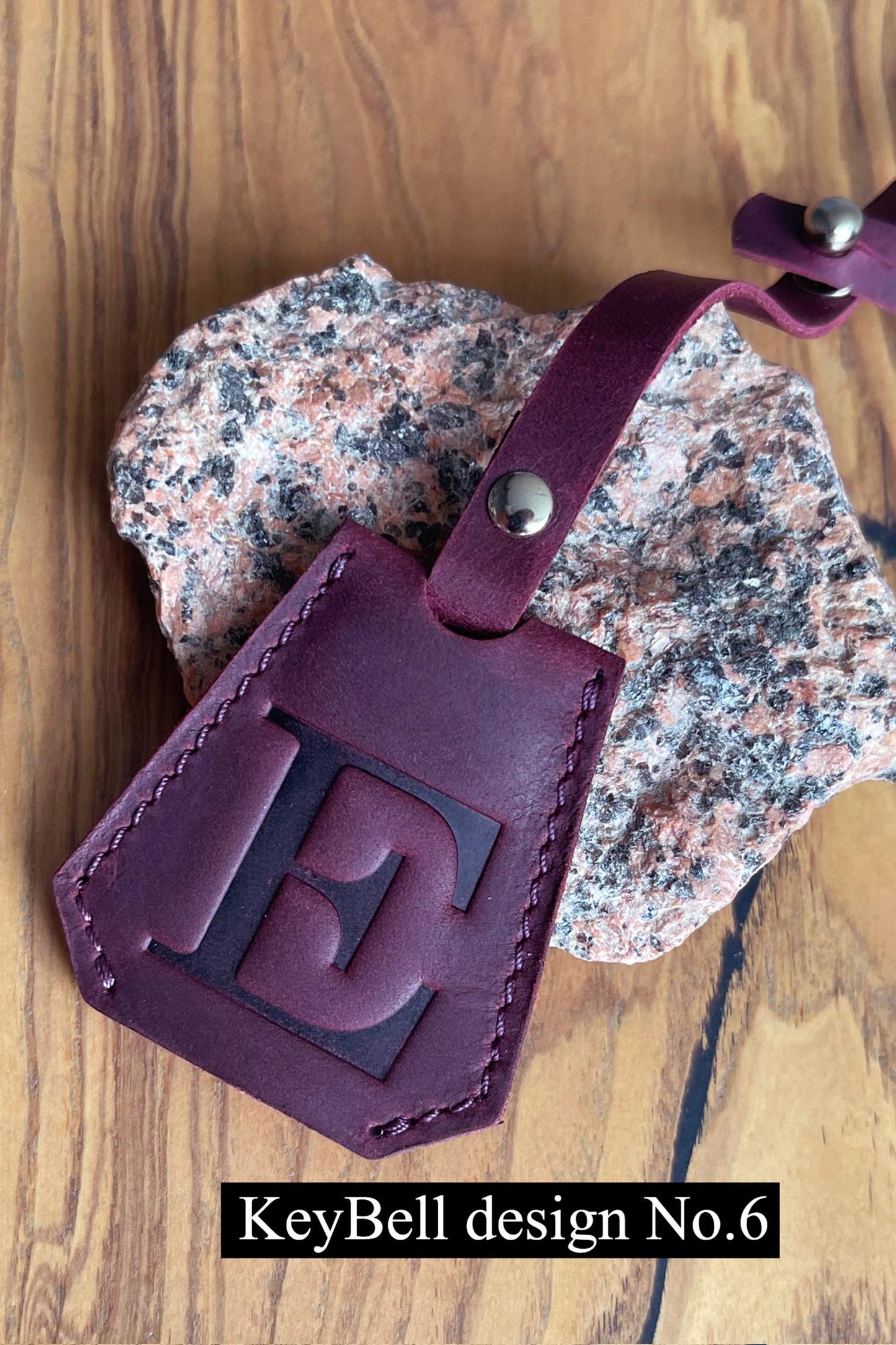 Personalized Leather KeyBell Clochette Bag Charm - Style 06
