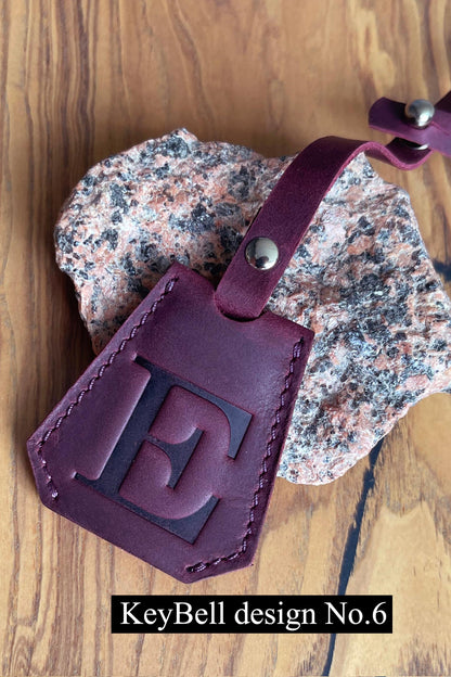 Personalized Leather KeyBell Clochette Bag Charm - Style 06